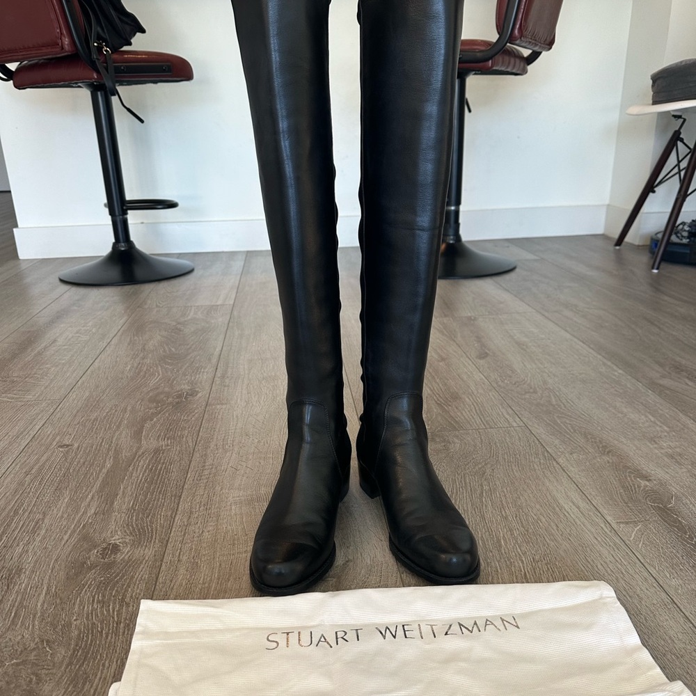 EUC Stuart Weitzman OTK Reserve Boots, 7US/37.5EU Made in Spain MSRP $795